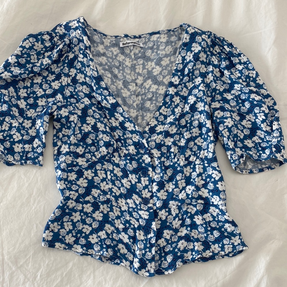 Reformation Floral top! Size 0